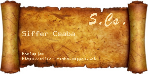 Siffer Csaba névjegykártya
